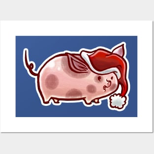 Holiday Pig Posters and Art